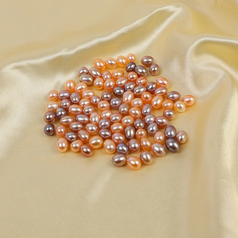 

MeiBeads 5PCS/Lot 6.5-7.5MM Natural Fresh Water Pearl Advanced Rice-Shaped Particles Half Pupil Loose Beads DIY Necklace Earring