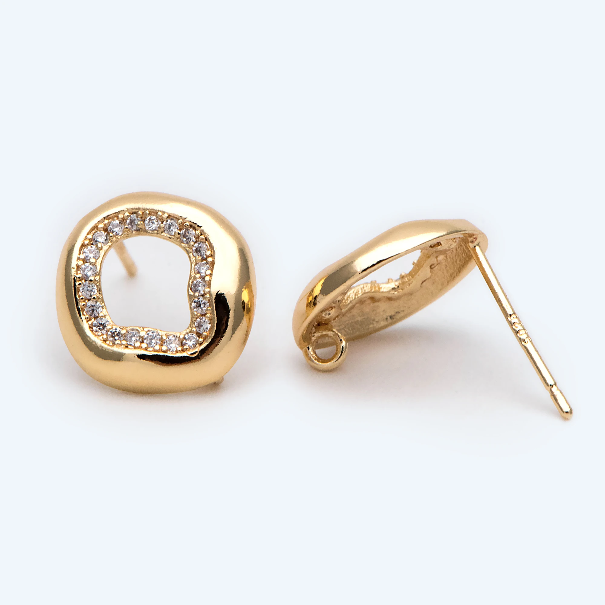 4 шт CZ вымощенное кухонное завитое столбы уха 18K позолота латунь кольцо для женщин