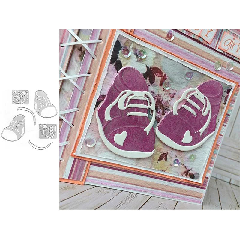 

Sporting Shoes Metal Cutting Dies Stencil For Scrapbooking Embossing DIY Paper Card Handcrafts Handmade Templates