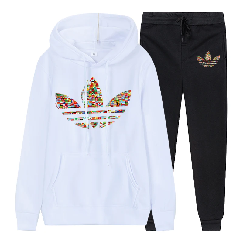 Новинка комплект из двух предметов модные толстовки с капюшоном Спортивный