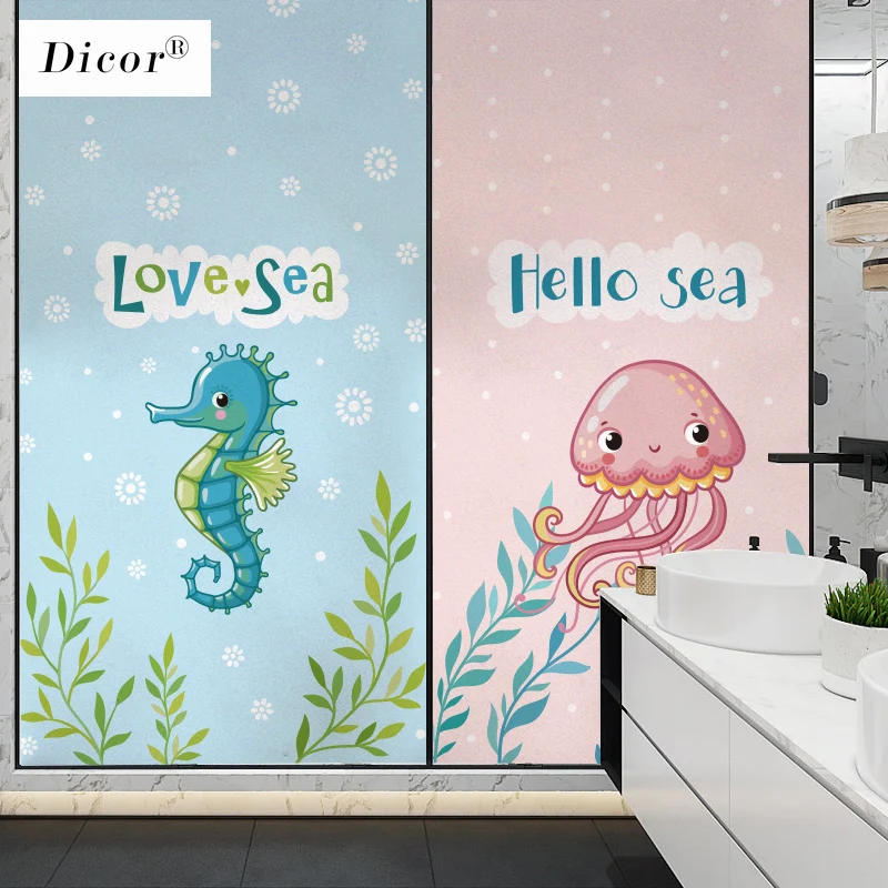 DICOR DIY Детская комната стеклянные пленки витражные мультфильм аквариум