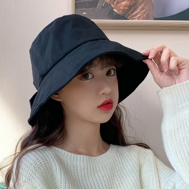 Sun Visor Straw Hat Female Bell Basin Ladies Sweet Fisherman Bow Spring And Summer New Style Beach Ins Bucke | Аксессуары для