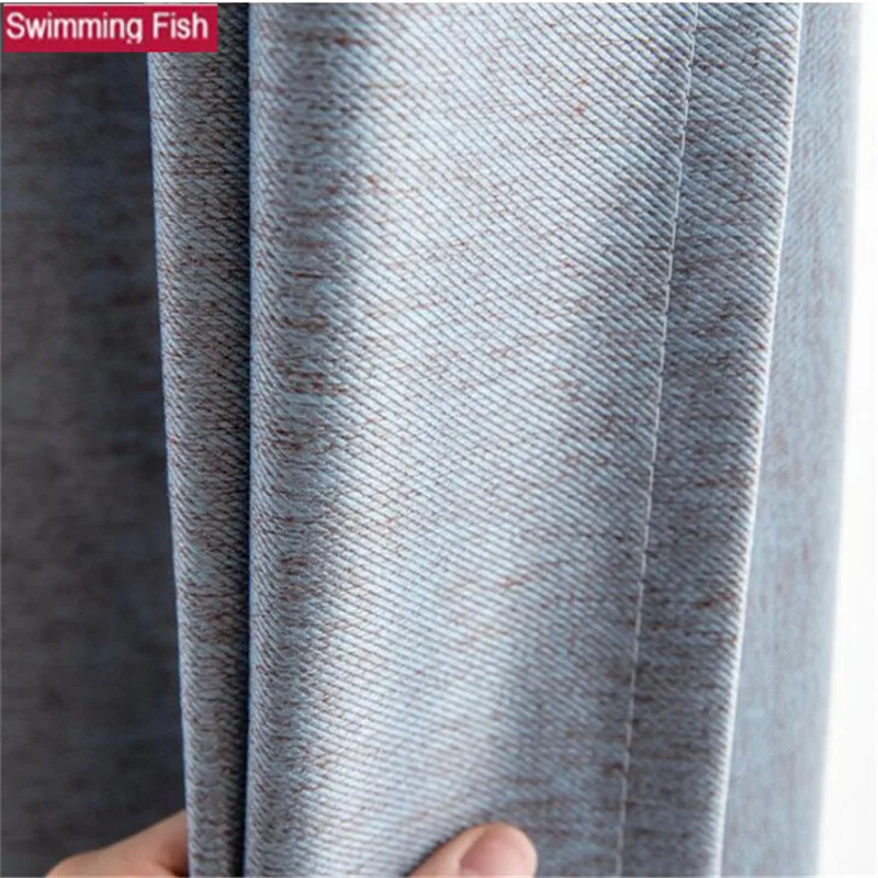 Скандинавские плотные льняные занавески на окна для спальни серые розовые синие