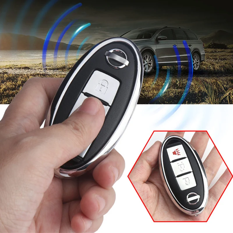 

For Nissan Qashqai J10 J11 X-Trail t31 t32 kicks Tiida Pathfinder Murano Note Juke Carbon fiber+Zinc alloy Car Key Case shell