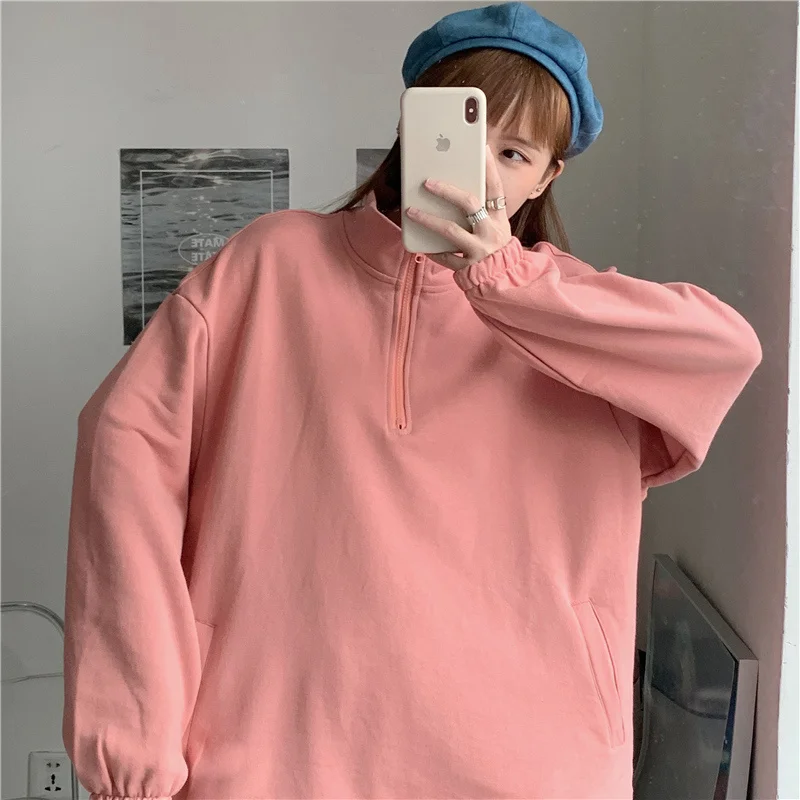 

Женская осенне-зимняя толстовка с капюшоном и воротником-стойкой