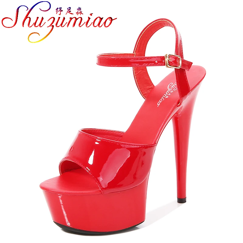 Босоножки Женская обувь на тонком каблуке и платформе Пляжные пикантные