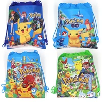 pokemon drawstring pocket storage bag plush toy anime figure pikachu cute casual model xxx boys and girls kids party gift