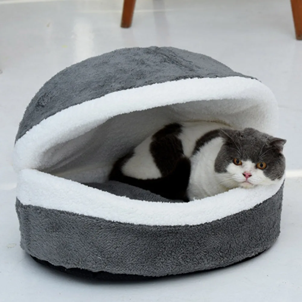 

Soft Portable Washable Round Comfortable Pet Hamburger Bed Kennel Winter Warm Sleeping Bag Puppy Cushion Mat Cat Waterproof Nest