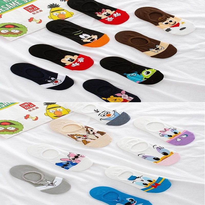 

1 pair New Disney Anime figure Summer thin Mickey Donald Duck Minnie mouse sock Cartoon casual xxx boy and girls Princess socks