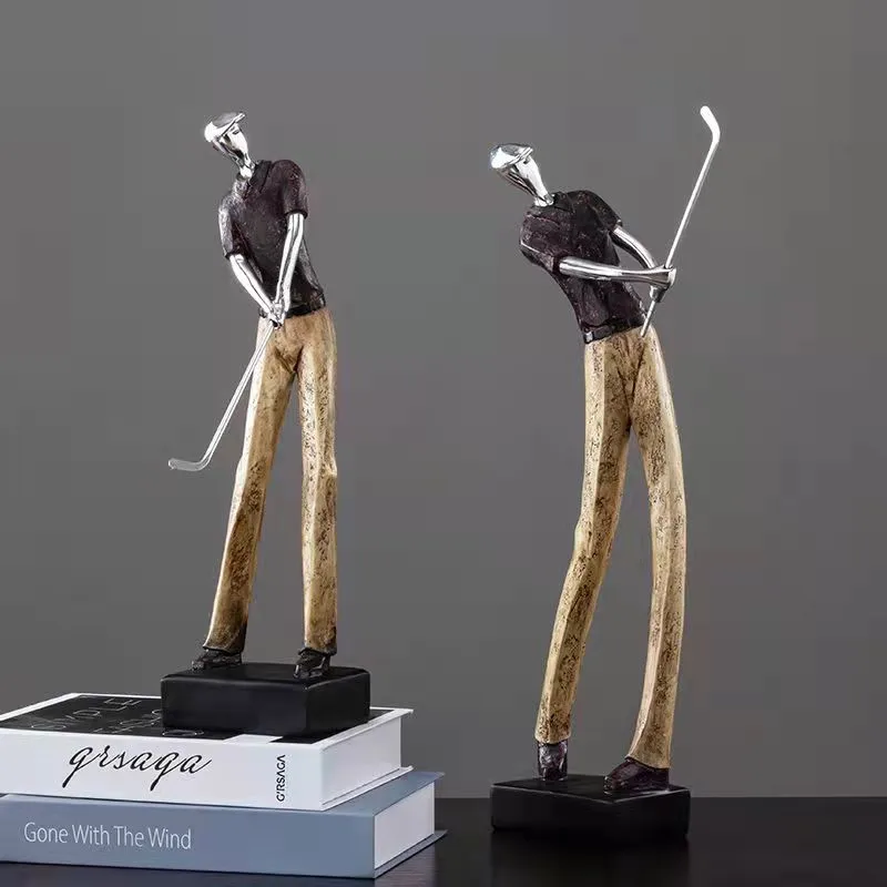 Полимерная художественная статуя Декор спортивный герой игры в гольф