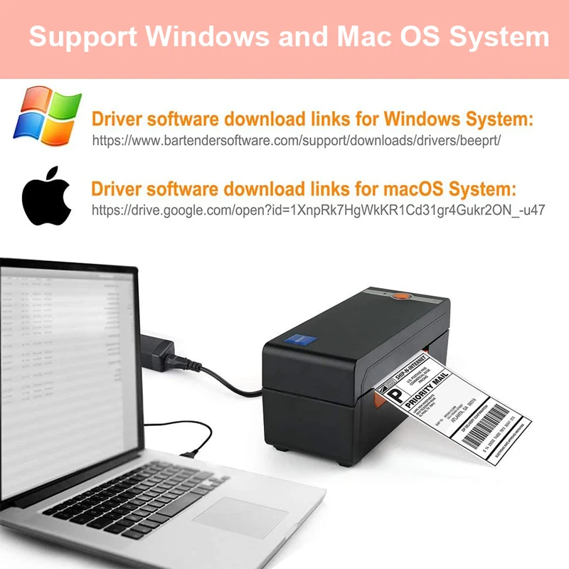 Kaufen Thermische Aufkleber Drucker Bluetooth Verschiffen Label Drucker Mini Tragbare Drahtlose Drucker Für IOS Android MAC Windows Linux