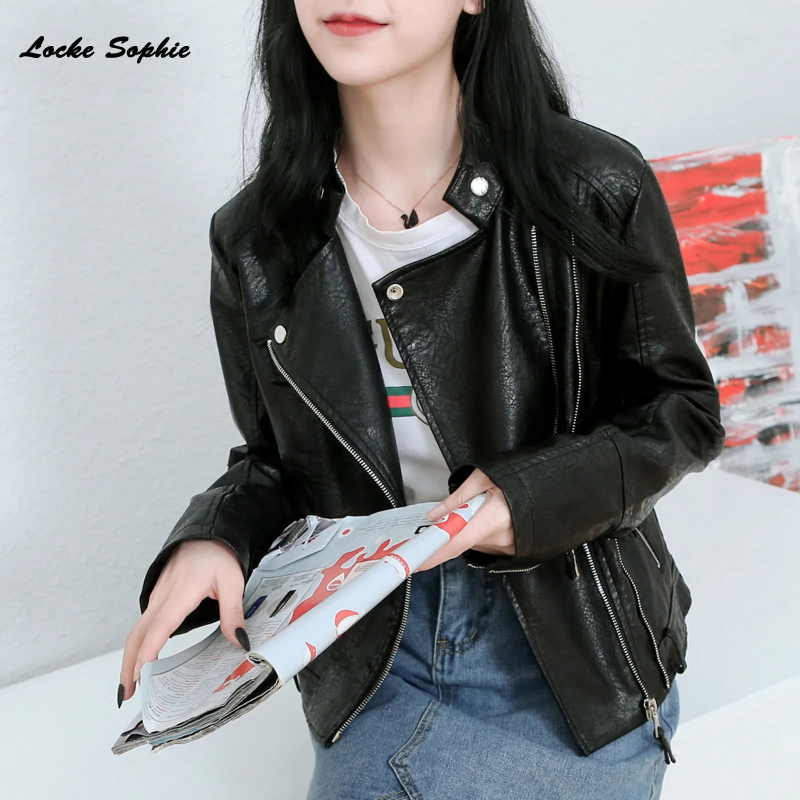 Женская короткая куртка большого размера пальто осень 2020 искусственный мех