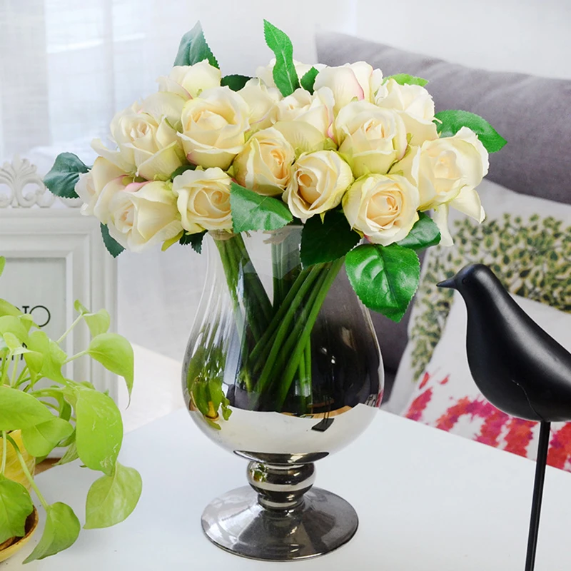 Сертифицированные поддельные цветы 9 головок Роза Каролина BouqueDecor|Цветочные