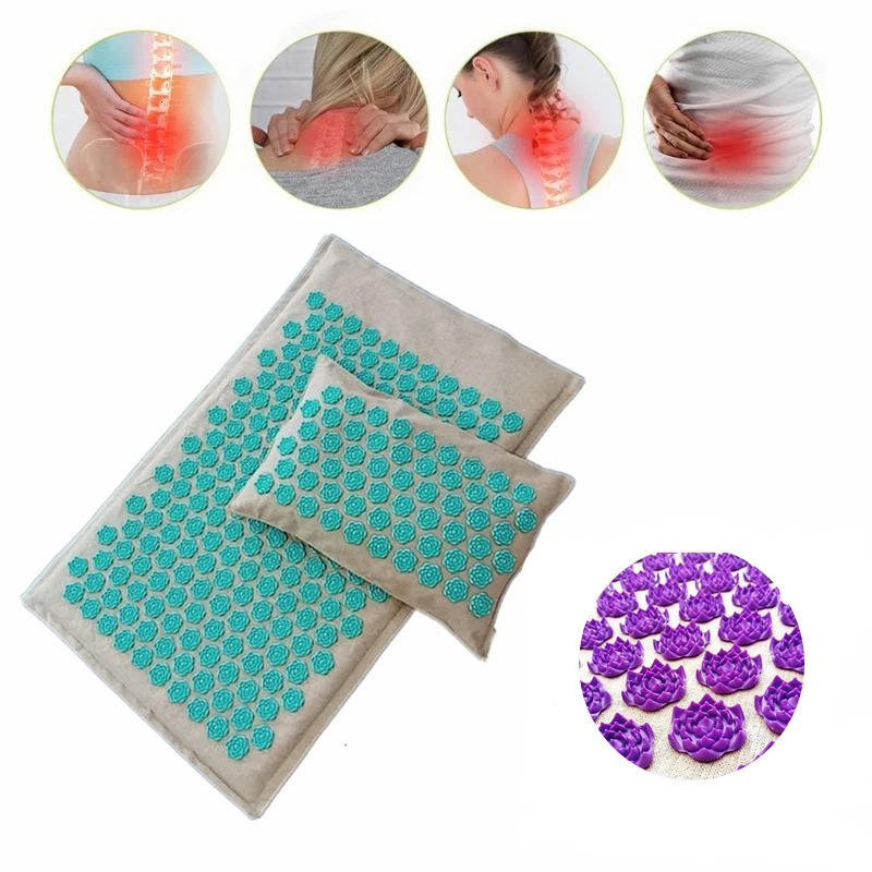 MO TULIP Lotus Massage Pad Massager Pillow Acupressure Relieve Body Back Pain Spike Mat Cushions Yoga Mats Dropshipping |