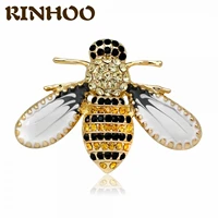 vintage insect animal brooch pins for women bling rhinestone cute bee brooches enamel pin jewelry wedding party bijoux best gift