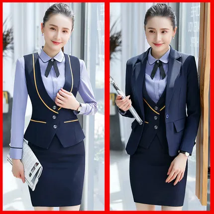 Новый отель профессиональный костюм жилет юбка КТВ официант Рабочая Униформа