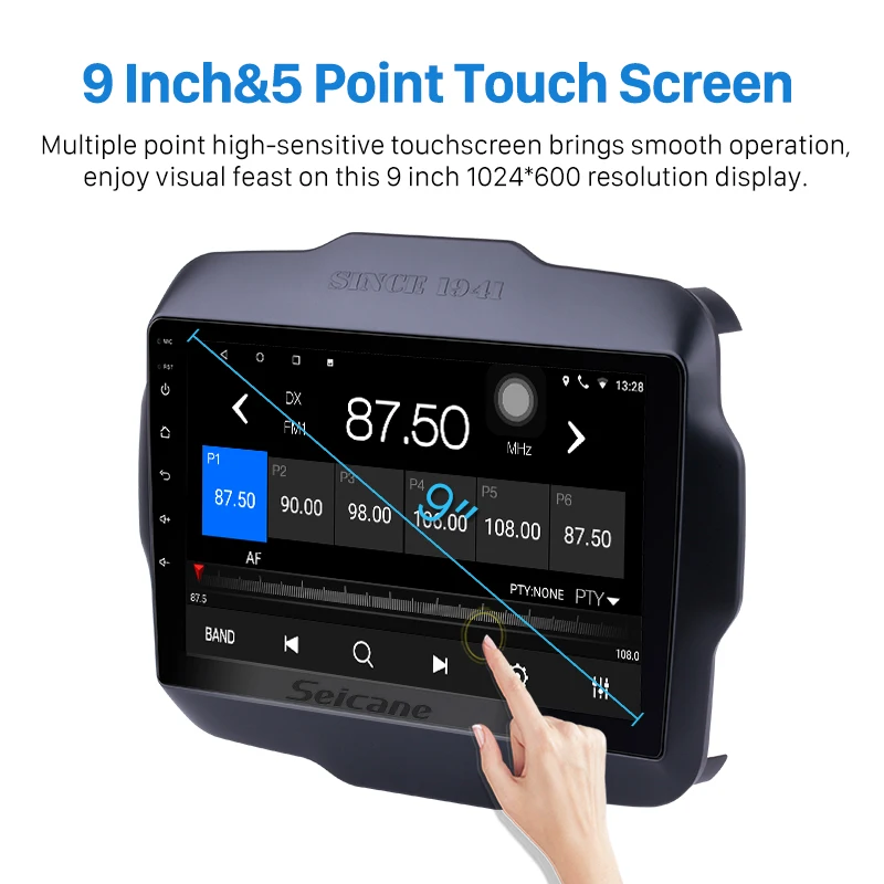 Seicane 9 дюймов Android 10 0 Автомобильный GPS радио для 2016 Jeep Renegade Head Unit Player Поддержка 1080P