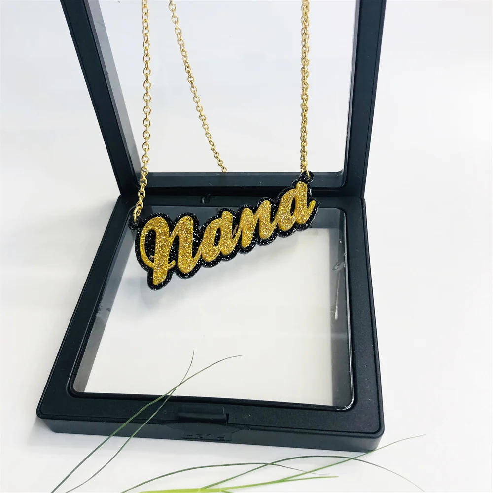 Personalized Acrylic Name Necklace Custom Letter Pendant Necklaces Choker For Women Kids Jewelry Gifts Collier Femme Ketting