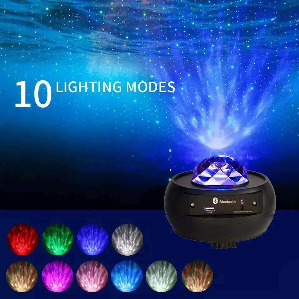 

Colorful Starry Sky Projector Blueteeth USB Voice Control Music Player LED Night Light Romantic Projection Lamp Birthday Gift