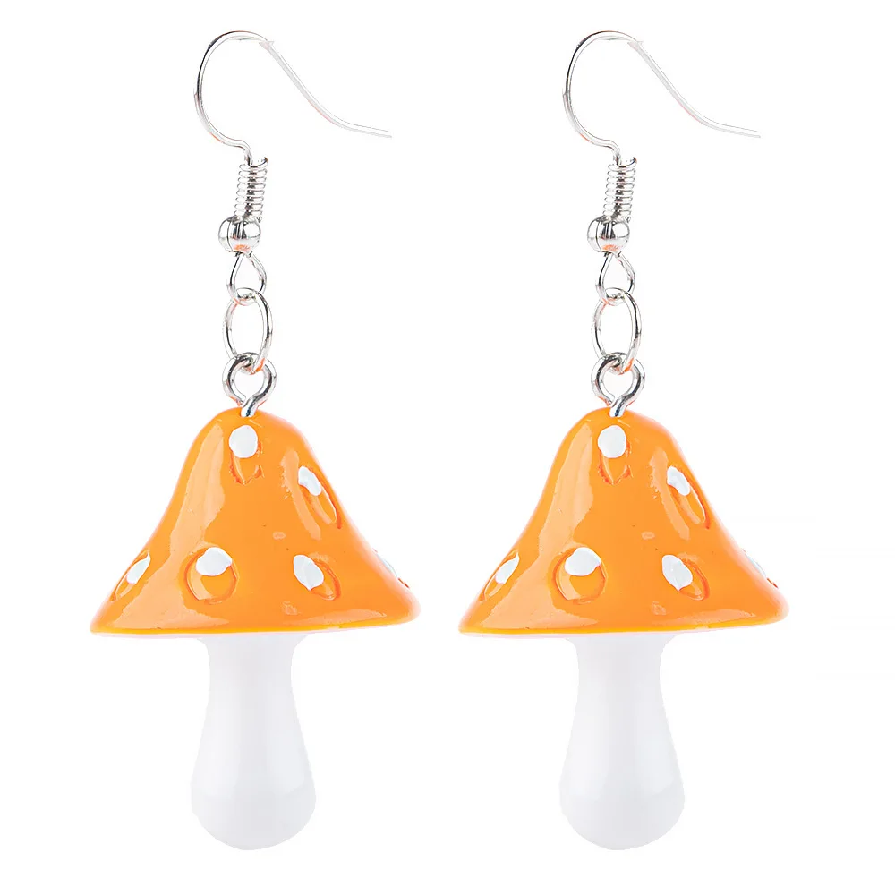 

2021 Fashion Acrylic Mushroom Fruit Long Pendant Earrings Drop Earrings For Women Girls Children Birthday Gift Lovely Jewelry