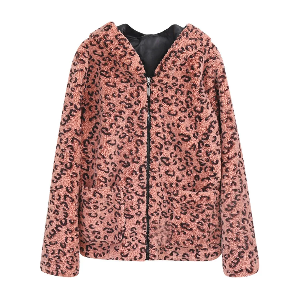 Женское пальто с леопардовым принтом veste femme manteau Короткое шерстяное длинными