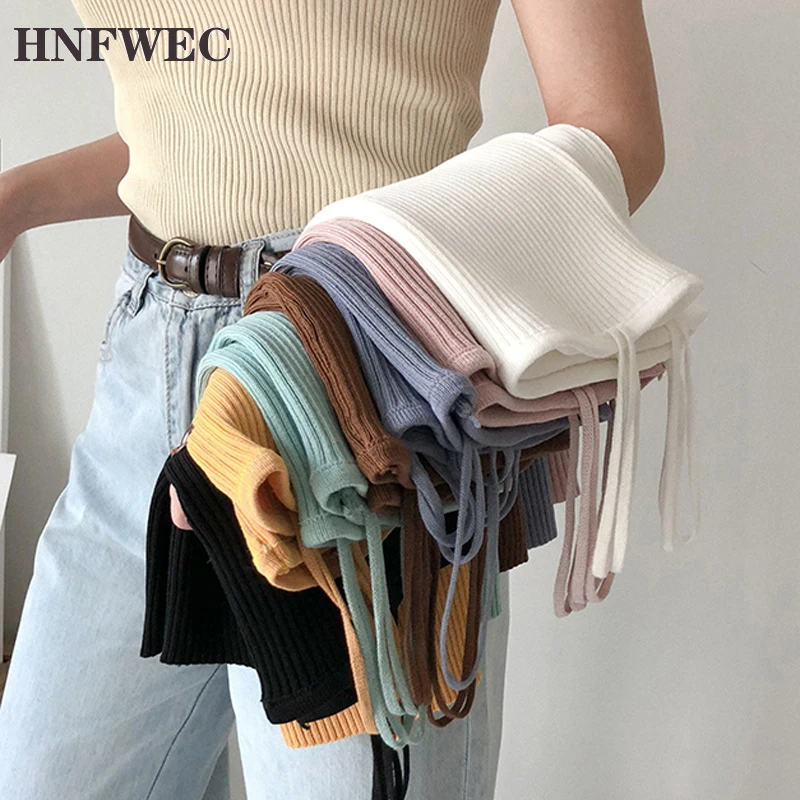 Женский трикотажный топ на бретельках однотонная пикантная Повседневная