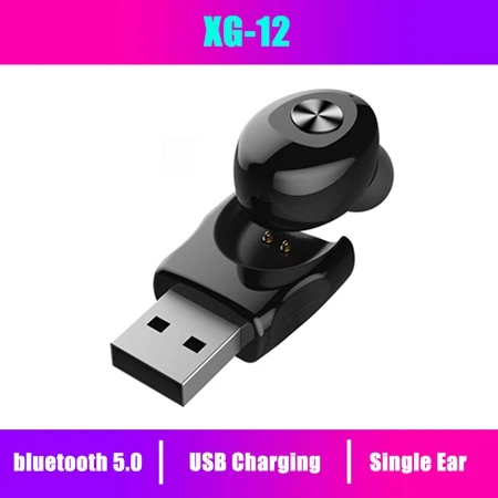 XG-12 Single Ear USB Новинка Q32 TWS 5,0 Bluetooth наушники с шумоизоляцией беспроводные наушники игровая гарнитура с микрофоном 2000 мАч светодиодный водонепроницаемый внешний аккумулятор - Цвет: XG-12 Single Ear USB