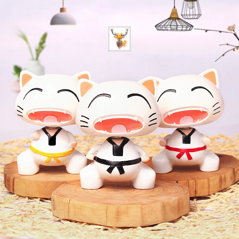 Автомобильные украшения милые игрушки для тхэквондо кошки трясущиеся головы