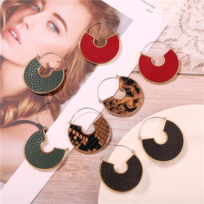 Женские Висячие серьги с леопардовой змеиной кожей IF YOU Винтажные висячие