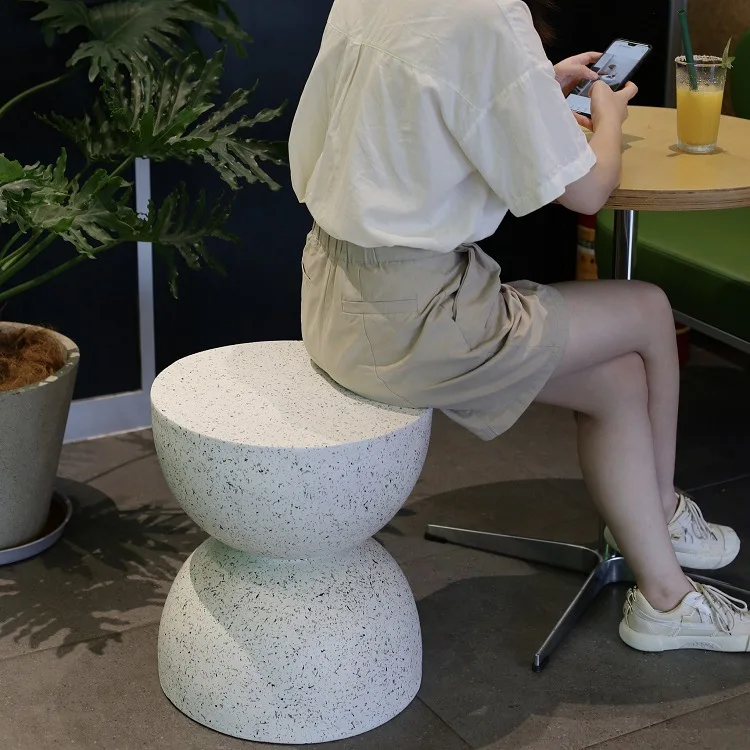 Столик Nordic Hourglass Imitation Terrazzo Small Side Table Ins Wind Coffee Creative Round Storage on.