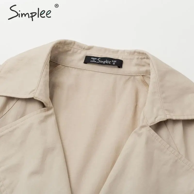 Simplee элегантный пояс Женский Тренч двубортный Осень-зима женские длинные тренчи