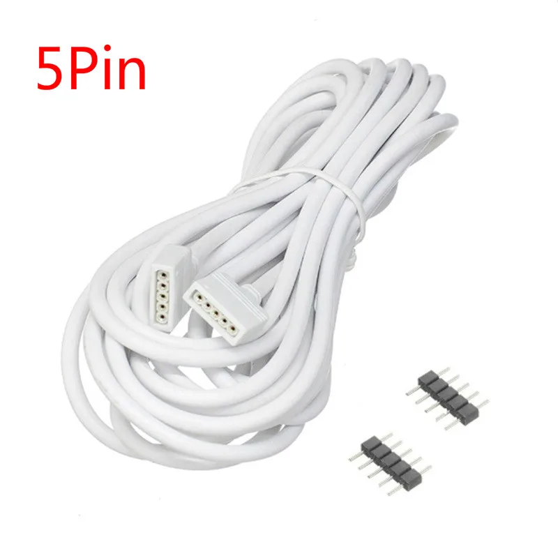 4Pin 5Pin 0 5 м 1 2 3 10 RGB Разъем RGBW RGBWW Удлинительный провод кабель для 3528 5050 Светодиодная