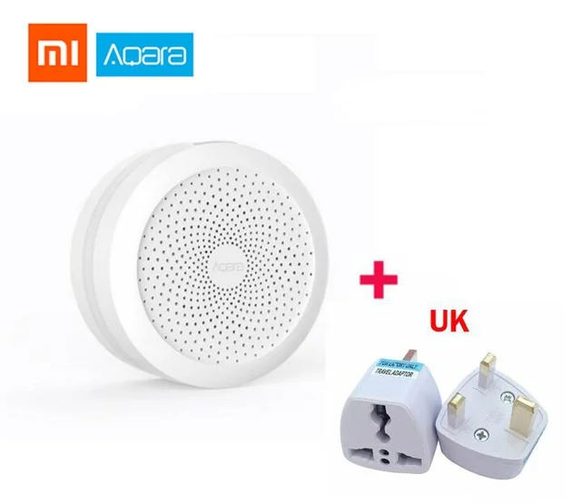 With UK Plug Настенный выключатель шлюз с RGB светодиодный ночник умный пульт дистанционного управления с для Apple Homekit aqara App международная версия с вилкой - Цвет: With UK Plug
