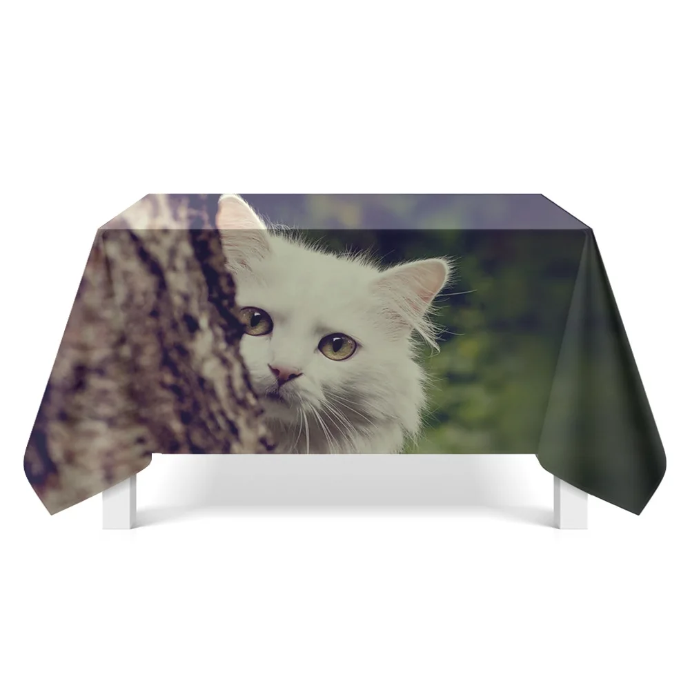 Милая скатерть для домашнего стола с изображением кота ТВ журнальный столик