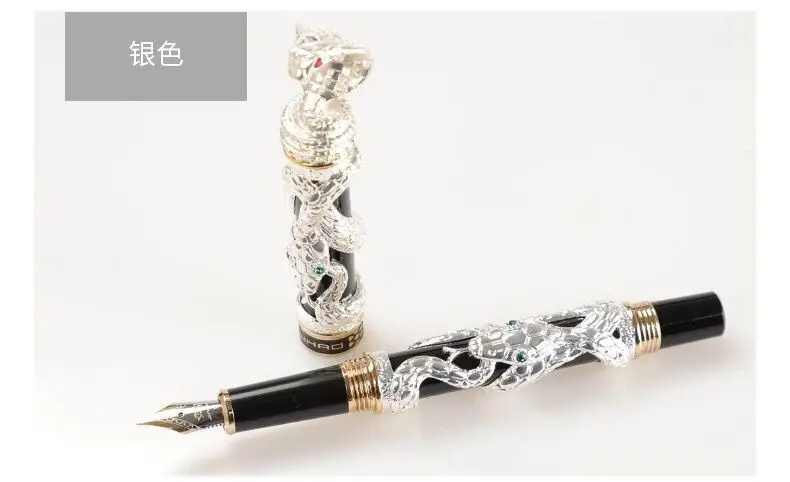Jinhao двойной дракон/змеиная винтажная Роскошная авторучка/ручка держатель полностью Металлическая резьба тиснение Тяжелая Подарочная Ручка Коллекция