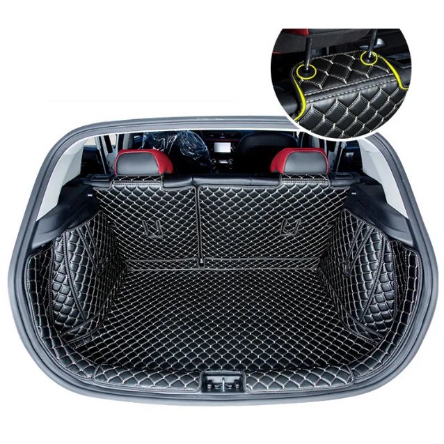 

Top 3D Leather Car Trunk Mat Cargo Liner for Kia Rio X Line Kx Cross Interior Rug Carpet Accessories 2019 2020