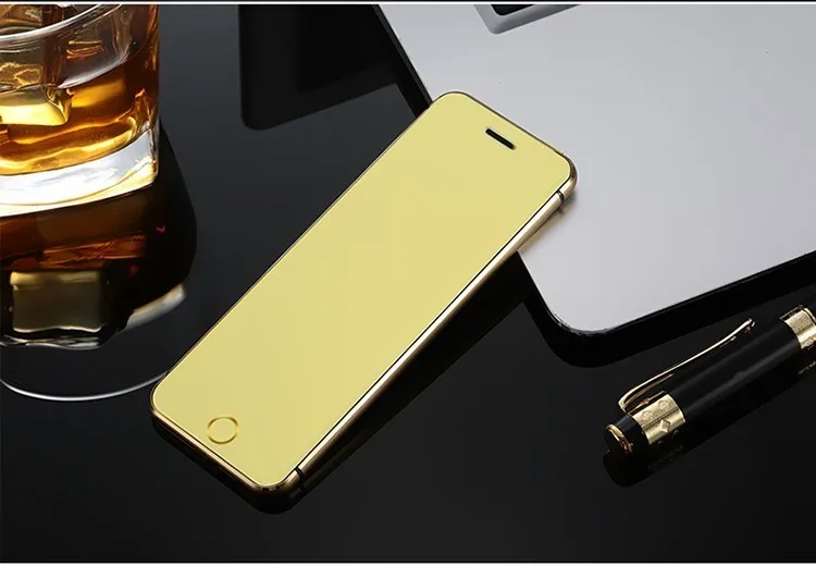 ULCOOL V6 V66+ V66 Plus телефон с супер мини ультратонкой картой роскошный MP3 Bluetooth 1,6" дюймовый пылезащитный ударопрочный телефон - Цвет: Золотой