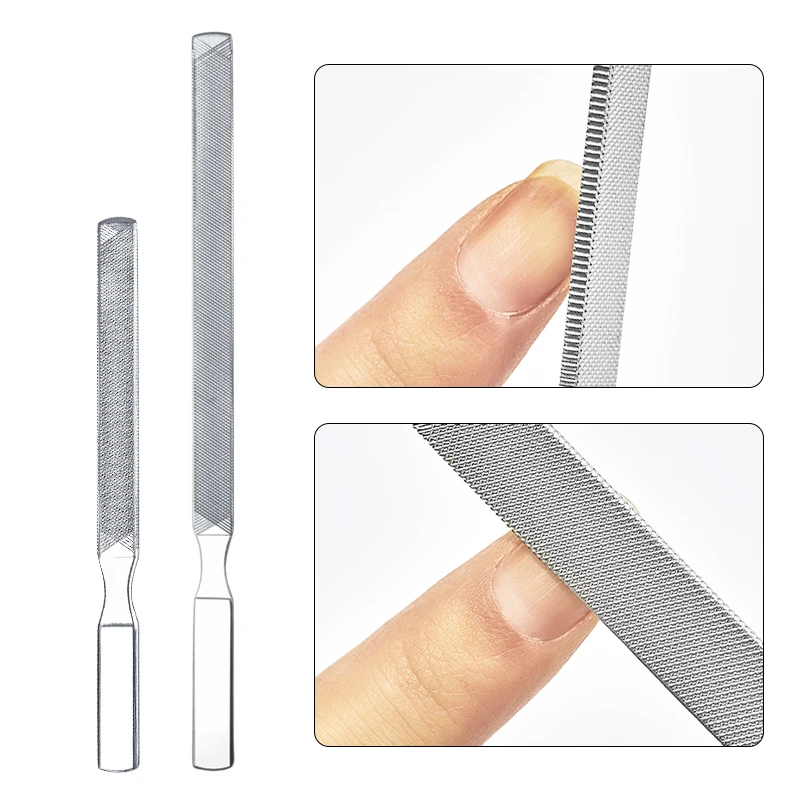 1 шт. двусторонняя пилка для удаления кутикулы из нержавеющей стали|Пилки ногтей