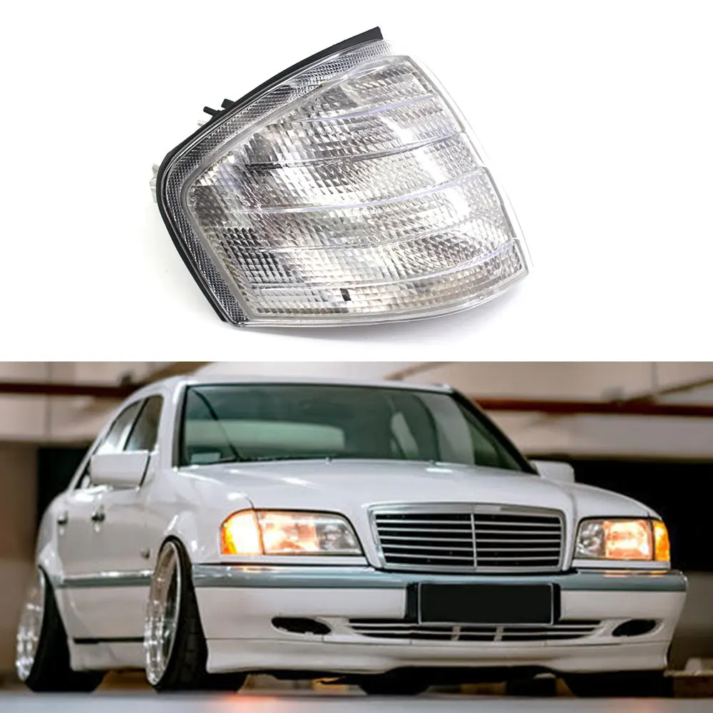 

Clear Lens Turn Signal Lamp Frame Cover Car Side Corner Light No Bulbs For Benz C Class W202 1994-2000 2028261243 Oc21