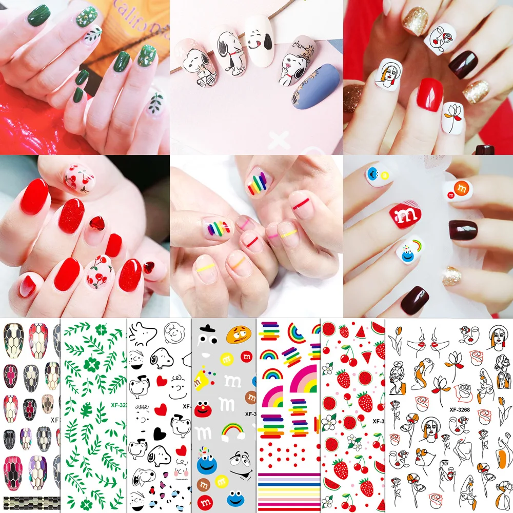 Дизайн ногтей милый стикер клубника вишня авокадо фруктовый цветок YAYA Стиль