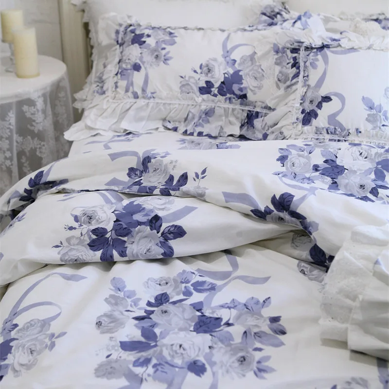 

Super Ruffle Lace bedding set queen size bed sheets set king size duvet cover Luxury bedding sets bed sheet Princess bedspread