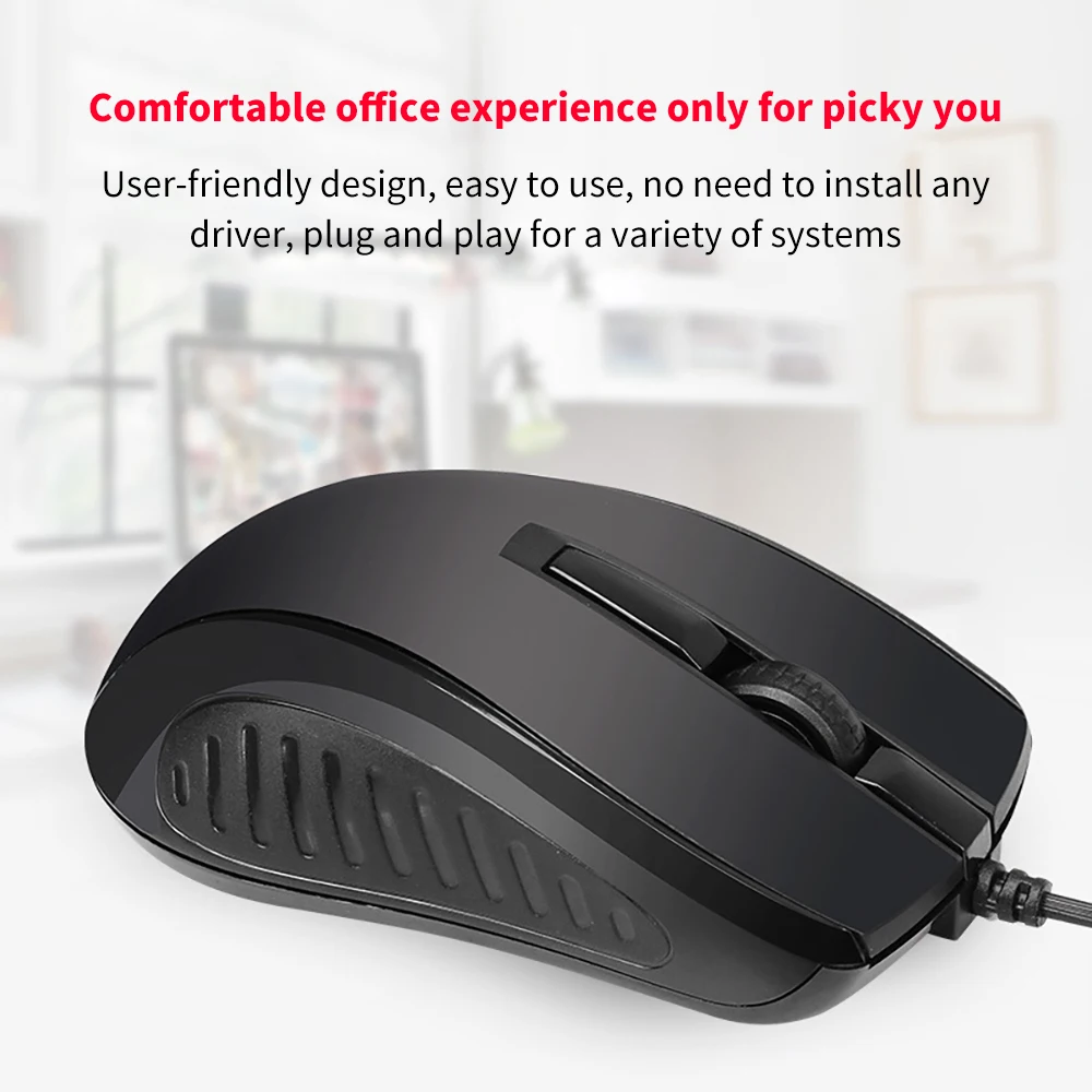 

USB Wired Non-Slip 1000 DPI Silent Ergonomic Mouse Suitable For Home Office Computer Desktop Notebook Computer Wired Mouse