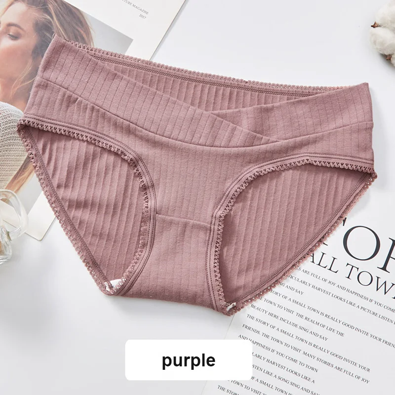 

Cotton Maternity Panties Low Waist V Briefs low-waist belly lift cotton threaded breathable Underpants Breathable Briefs