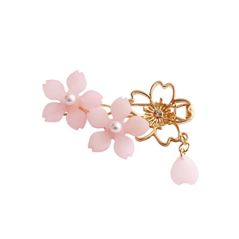 Cardcaptor Sakura волосы металлические полые вишни цветок Шпилька Модные жемчужные