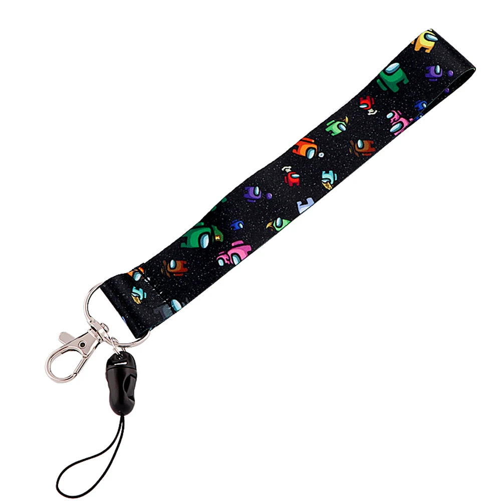 

DZ2107 Game Astronaut Lanyard Keychain Cartoon Print Ribbon Hand Rope Car Key Chain Shcool Bag Charm ID Badge Holder Accessories