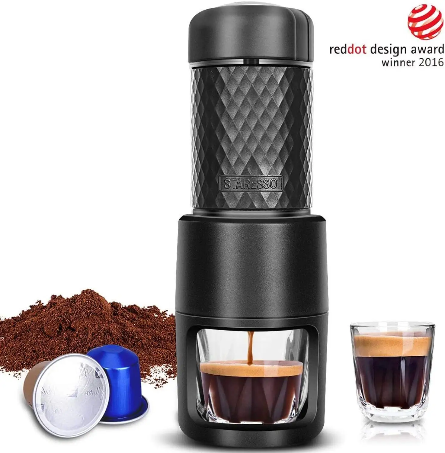 

Staresso Portable Espresso Maker SP200 brew coffee capsules machine great for hikers campers travelers and white-collar workers