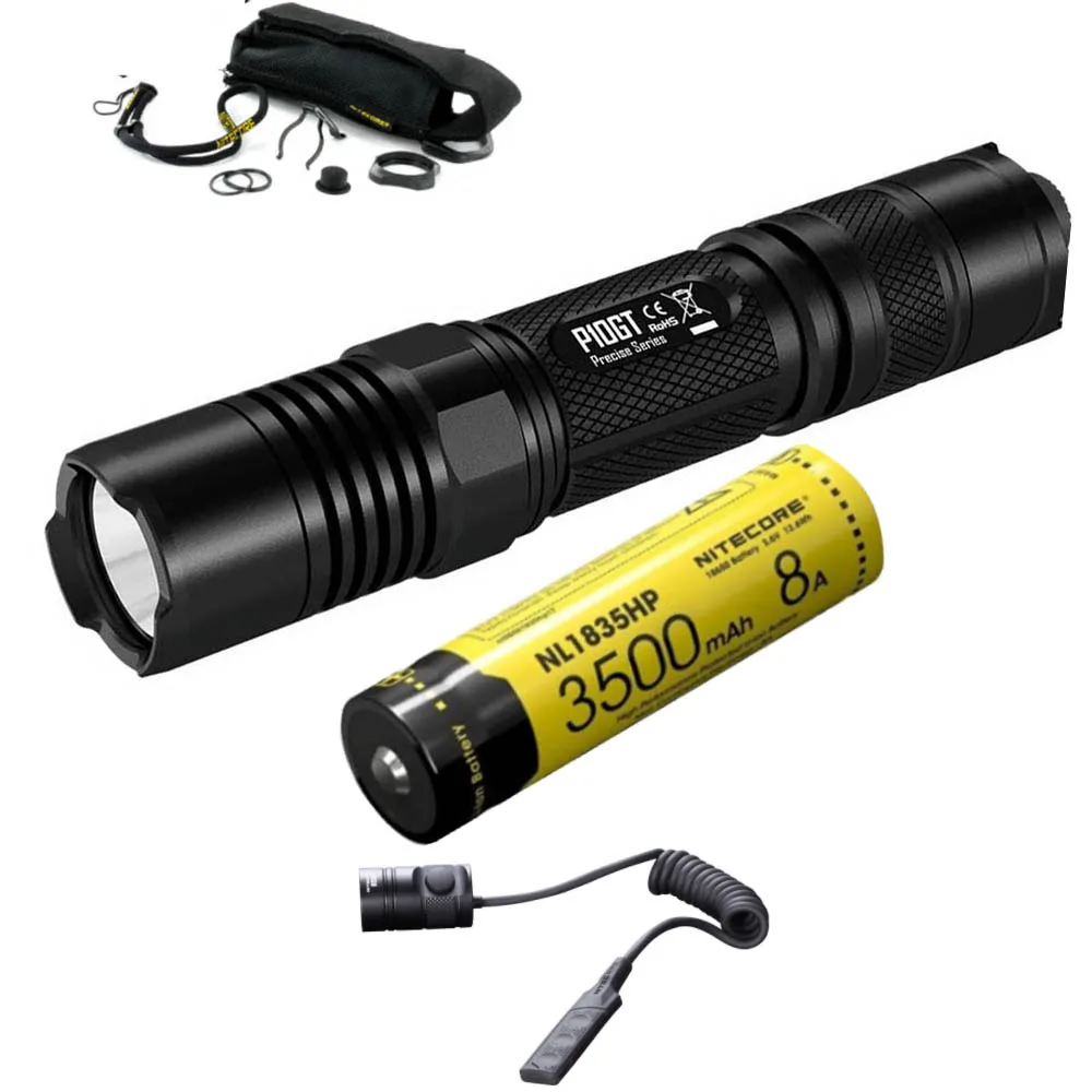 NITECORE P10GT тактический фонарь CREE XP L HI V3 светодиодный макс 900 люмен луч бросок 286 м +