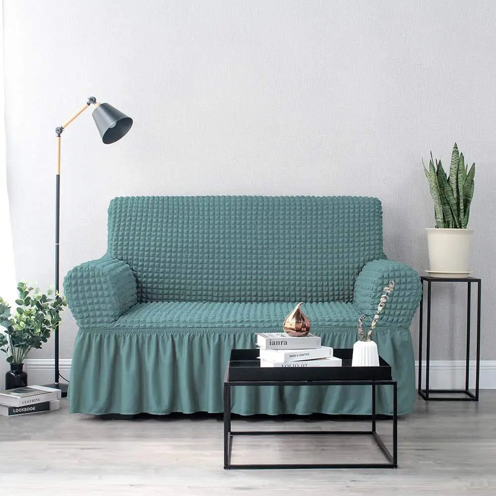 Высококачественный Эластичный чехол Seersucker для дивана в гостиную юбки