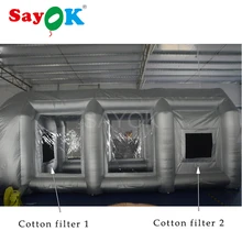 Хлопковый фильтр подходит для 6x3x2,5 m/20x10x8ft надувная кабина для окрашивания распылением