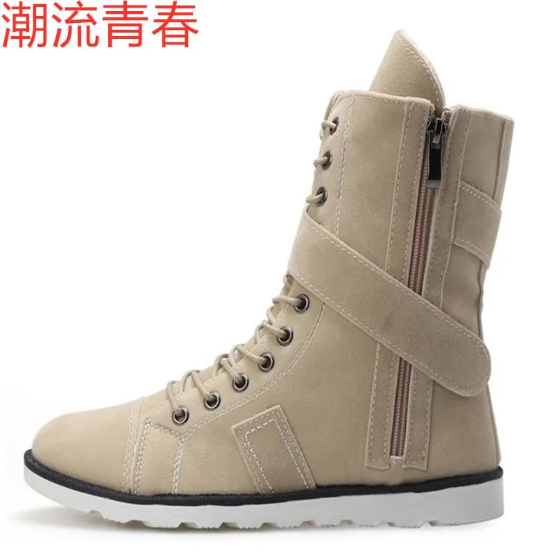 Ботинки мужские кожаные на платформе модные увеличивающие рост ботинки с